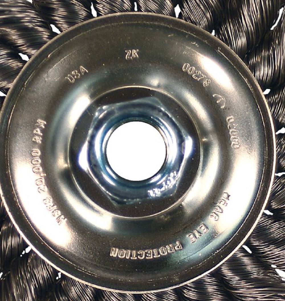 Pferd P.O.P. 4″ Standard Twist Knot Wheel – .014 SS Wire 5/8-11 Thread - Ascmtools