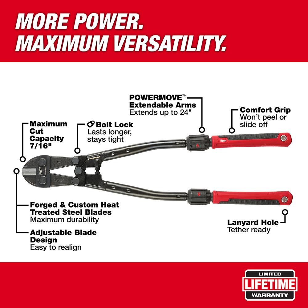 Milwaukee 24 in. Adaptable Bolt Cutter with POWERMOVE - Ascmtools