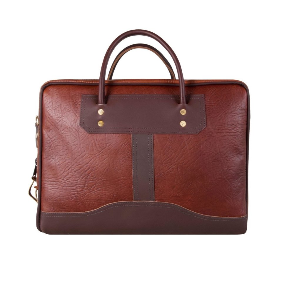Duluth Pack 23 Liter Capacity Brown Trim Bison Leather Computer Briefcase - Ascmtools
