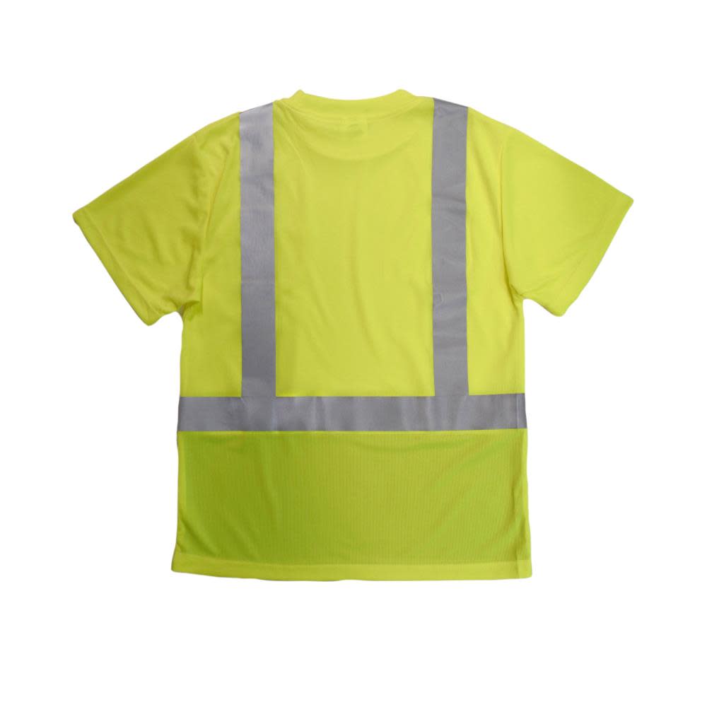 Radians ST11B Class 2 T-Shirt Short Sleeve Black Bottom Hi-Vis Green/Black L - Ascmtools