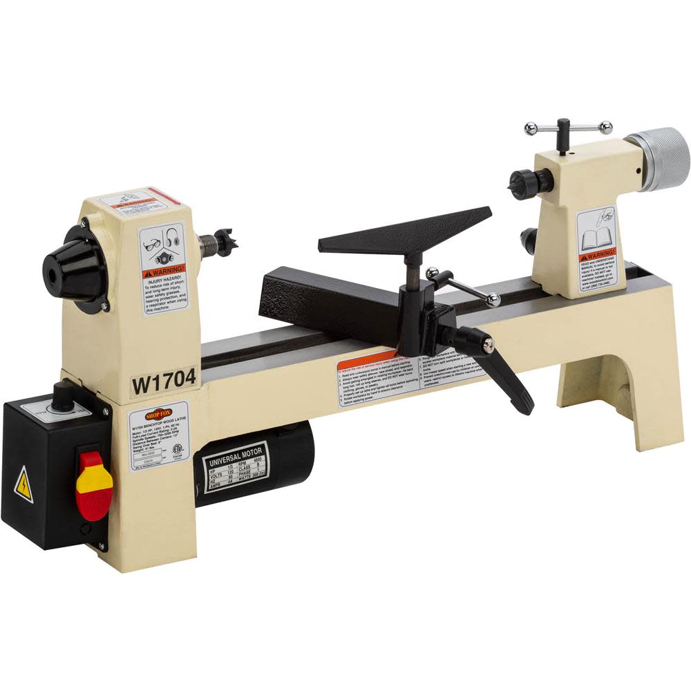 Shop Fox 8″ x 13″ Benchtop Wood Lathe 110V 1/3HP 1 Phase - Ascmtools