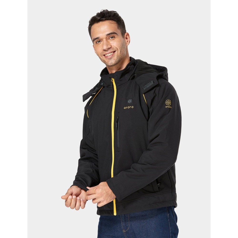 ORORO Mens Black & Gold Classic Heated Jacket Kit 2X - Ascmtools