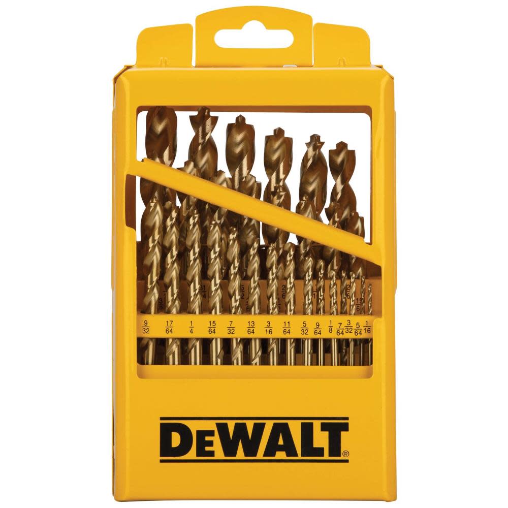 DEWALT 29PC Titanium Nitride Coated Pilot Point Drill Bit Set - Ascmtools