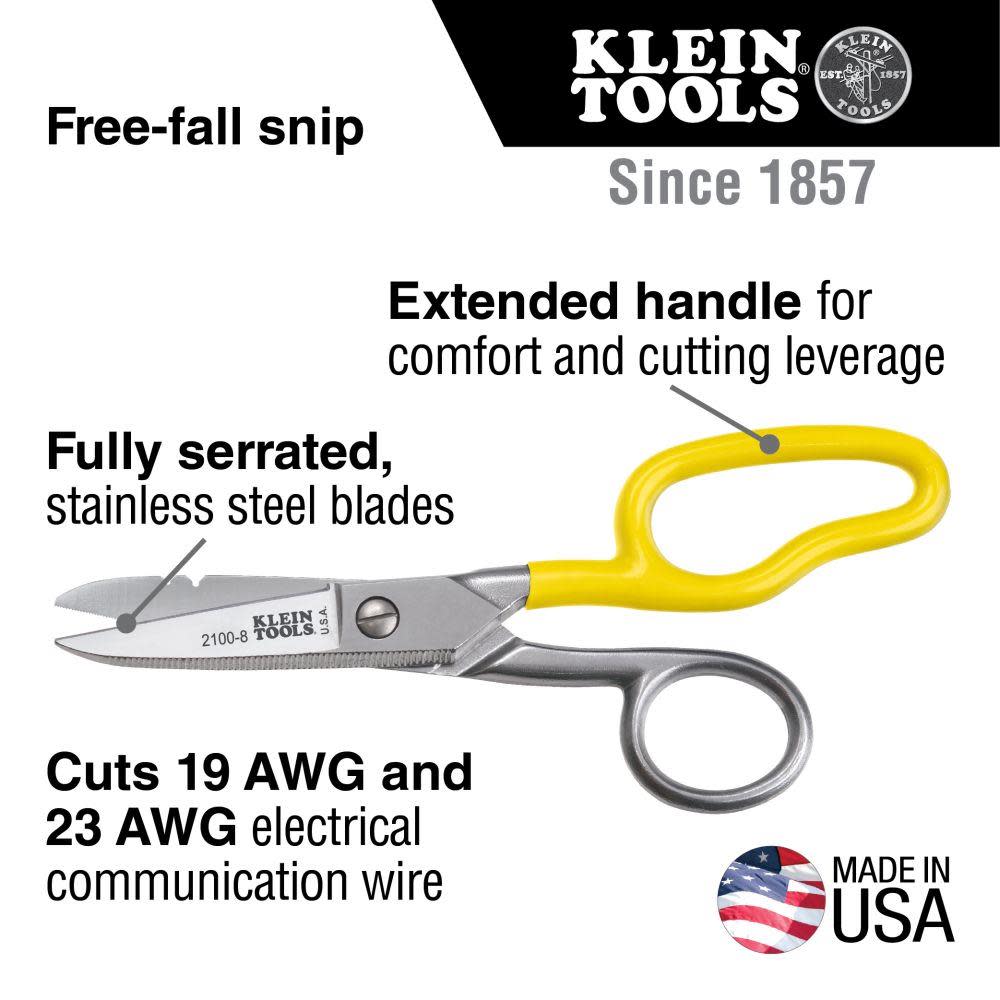 Klein Tools Free-Fall Snip Stainless Steel - Ascmtools