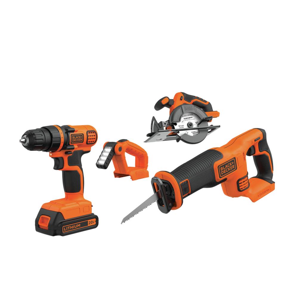 Black and Decker 20V 4 Tool Combo Kit - Ascmtools