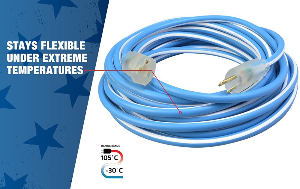 Southwire Cold Weather Extension Cord Lighted End 12/3 100′ - Ascmtools