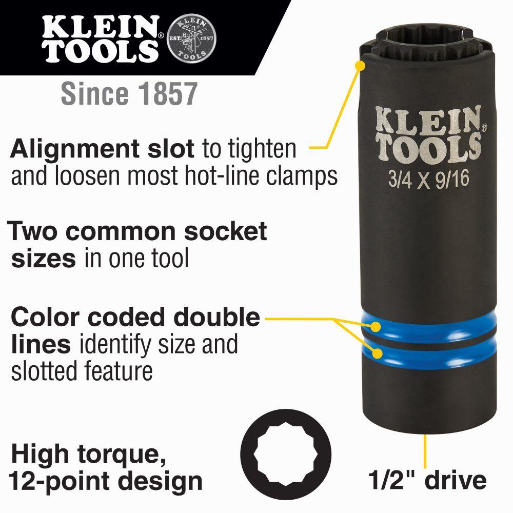 Klein Tools 3-in-1 Slotted Impact Socket - Ascmtools