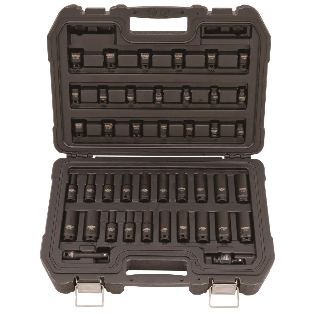 DEWALT 42 Piece 3/8 in Drive Combination Impact Socket Set – 6 Point - Ascmtools