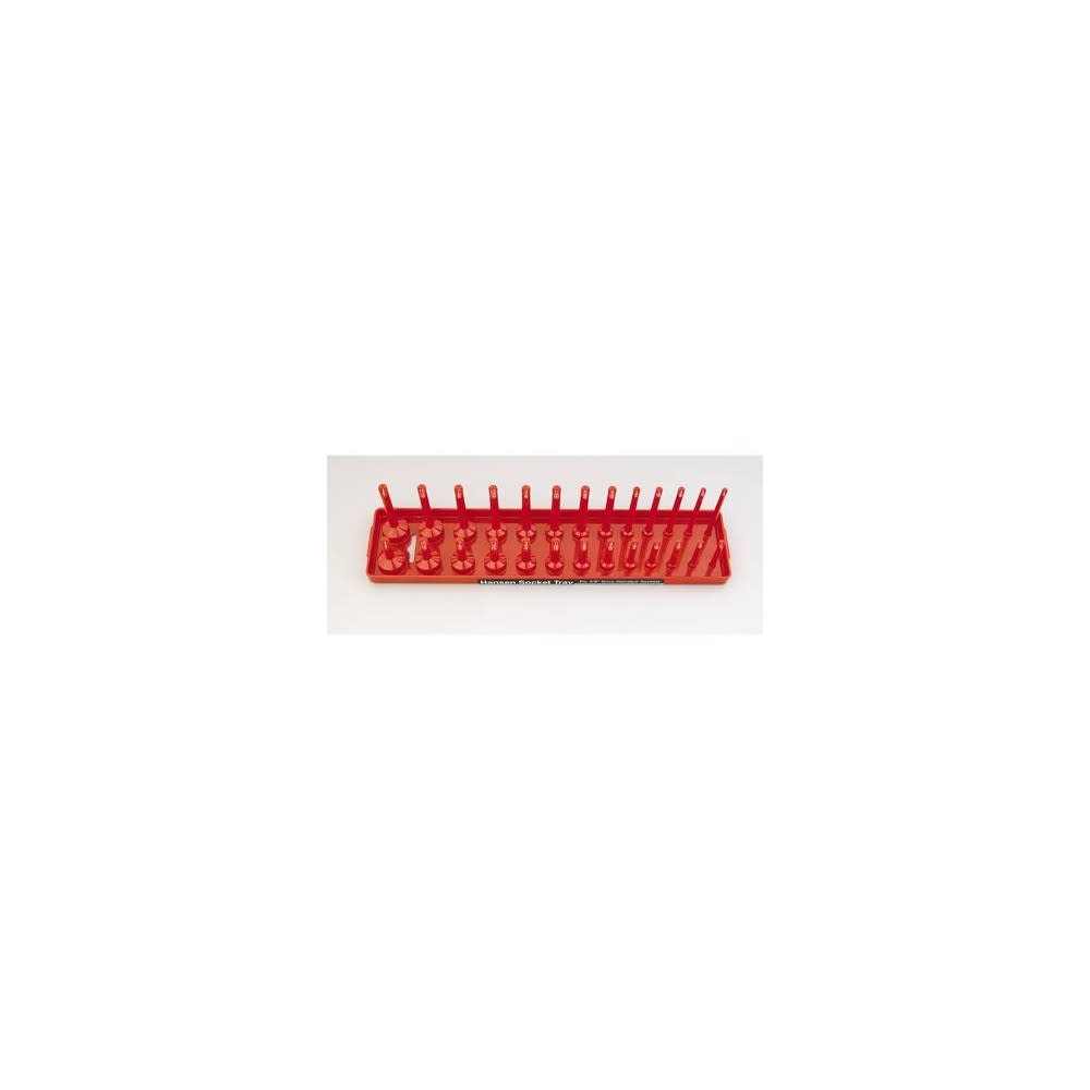Hansen Global 2 Row Socket Tray 3/8″ Drive 26 Slot SAE Red - Ascmtools
