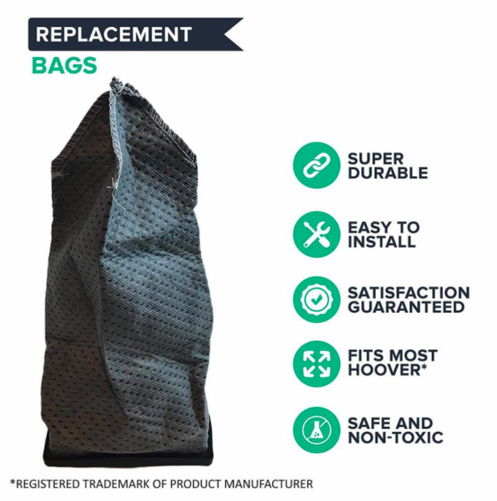 Hoover Residential Vacuum Replacement Washable and Reusable Cloth Vacuum Bag Assembly - Ascmtools