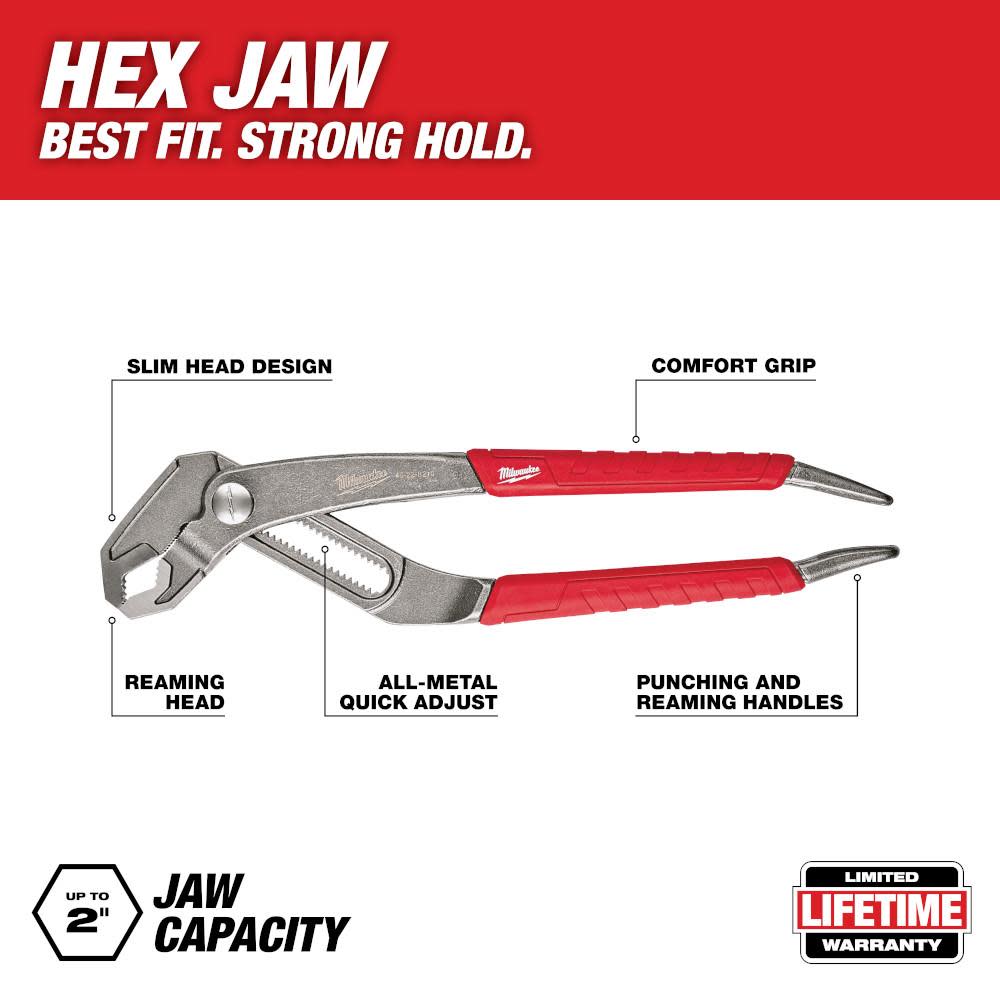 Milwaukee 10In. Hex Jaw Pliers - Ascmtools