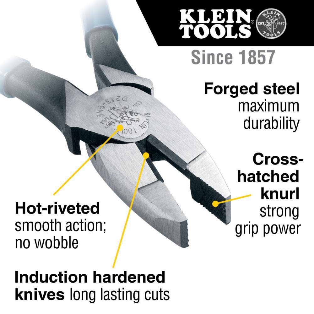 Klein Tools 8-11/16 In. High Leverage Side Cutting Pliers - Ascmtools