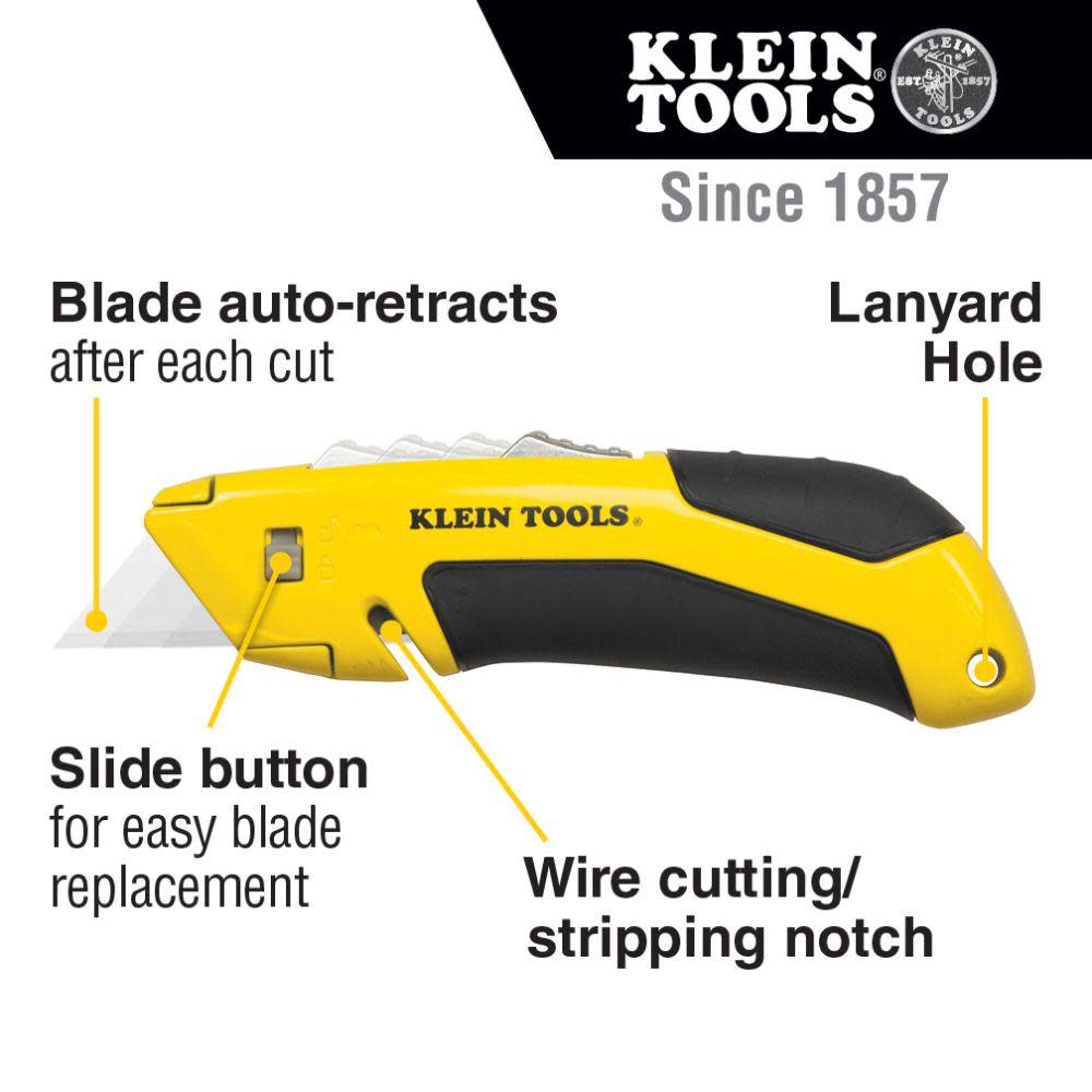 Klein Tools Self-Retracting Utility Knife - Ascmtools