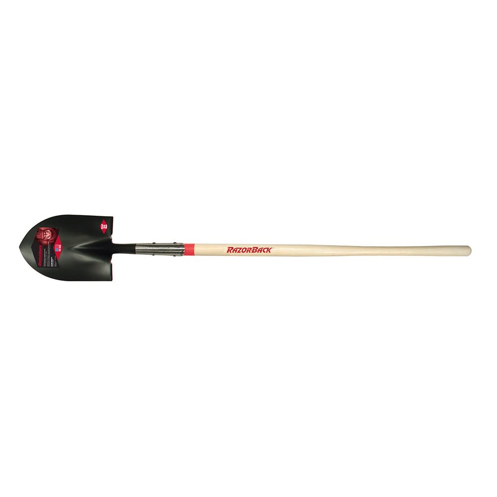 Razorback 48 In. Round Point Closed Back Digging Shovel with Wood Handle - Ascmtools
