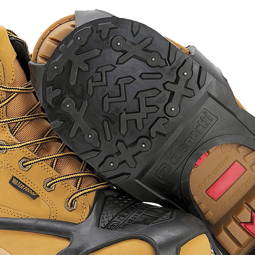 Due North Heavy Duty Industrial Over Shoe Slip Resistant Traction Footwear with Grip Carbide Spikes Integral Retention Strap Medium - Ascmtools