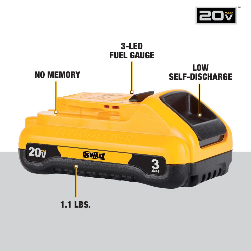 DEWALT 20V MAX 3 Ah Compact Battery - Ascmtools