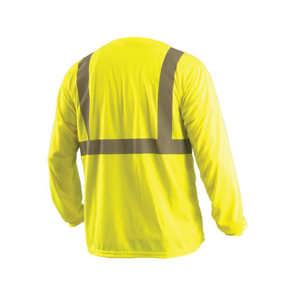 Occunomix Hi-Vis Yellow Class 2 Classic Wicking Birdseye T-Shirt Long Sleeve 4X - Ascmtools