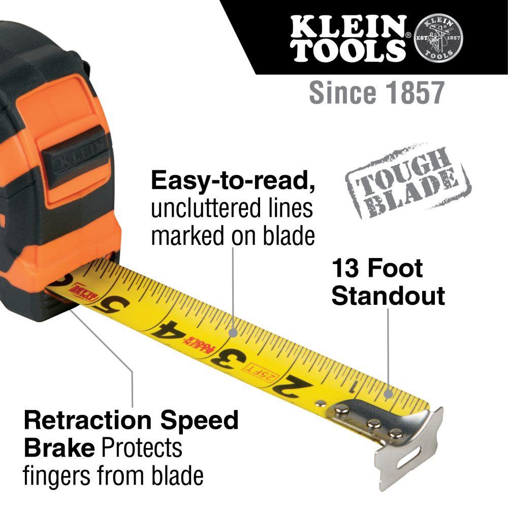 Klein Tools 25 Foot Non-Magnetic Tape Measure - Ascmtools