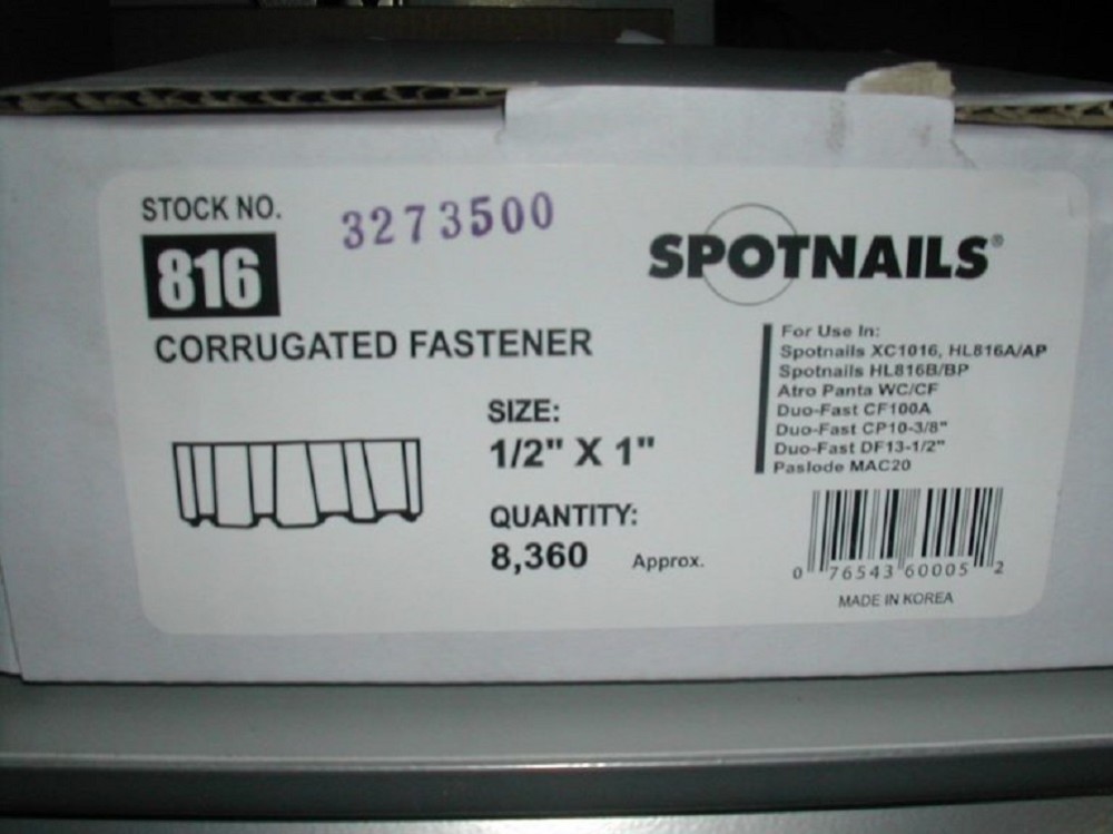 Spotnails 1/2 In. Corrugated Nails – 8360 Nails - Ascmtools