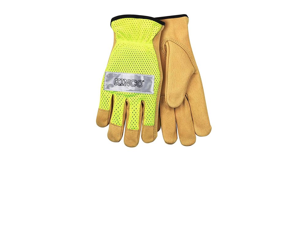 Kinco High-Visibility Lime Green Pigskin Leather Gloves - Ascmtools