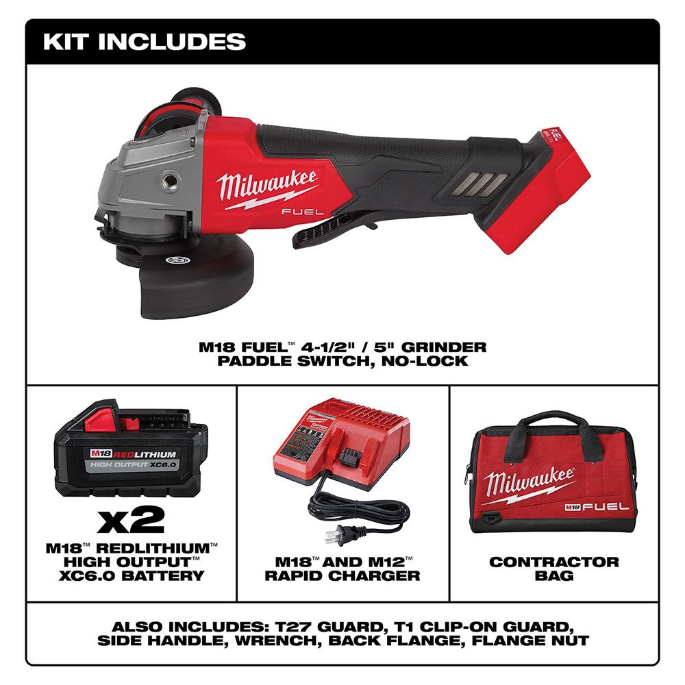 Milwaukee M18 FUEL 4-1/2″ / 5″ Grinder Paddle Switch No-Lock Kit - Ascmtools