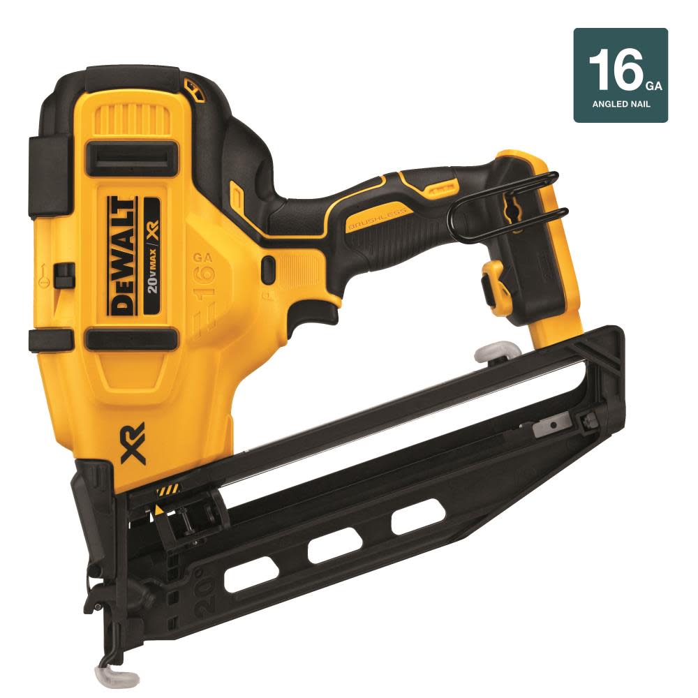 DEWALT 20 V MAX* 16 Gauge Angled Cordless Finish Nailer (Tool Only) - Ascmtools