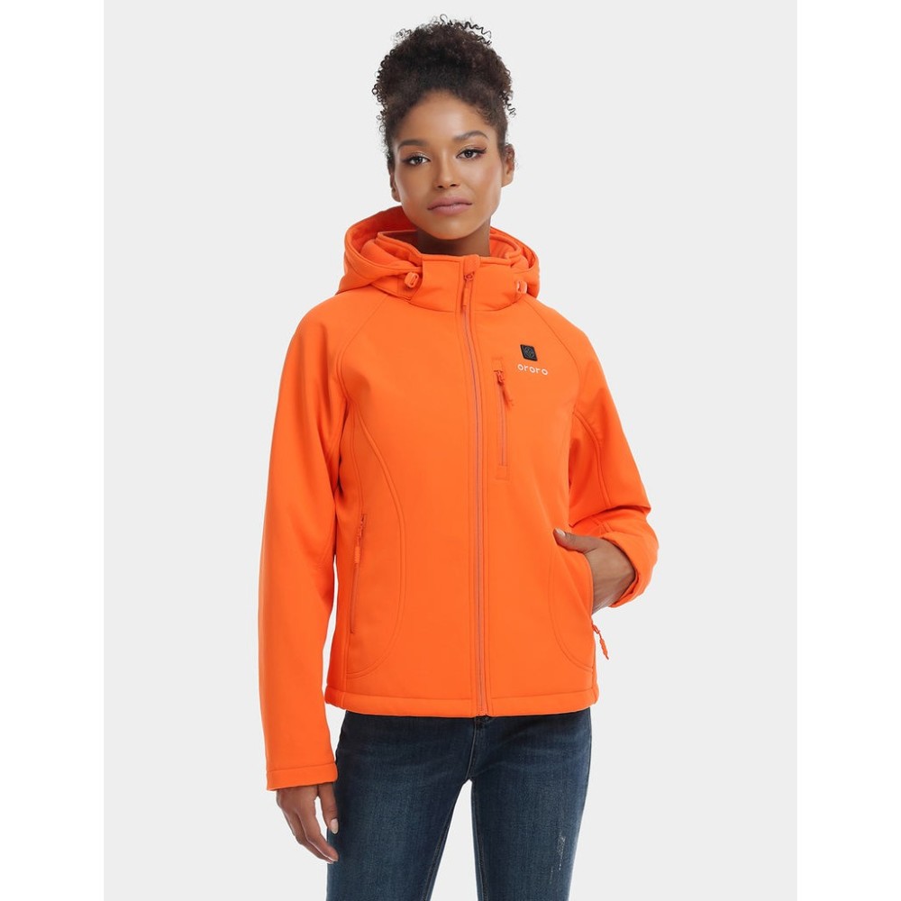 ORORO Womens Sunshine Orange Classic Heated Jacket Kit XS - Ascmtools