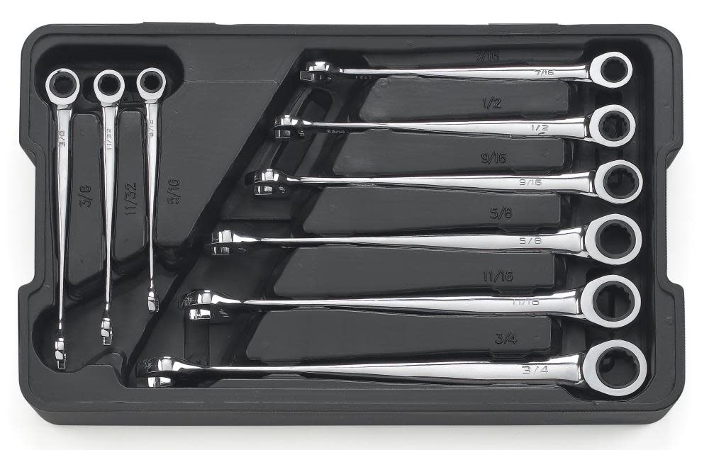 GEARWRENCH 9 pc XL X-Beam Sae Combination Ratcheting Wrench Set - Ascmtools