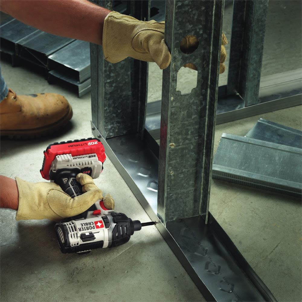 Porter Cable 20V MAX 1/4-in Hex Lithium Ion Impact Driver Kit - Ascmtools