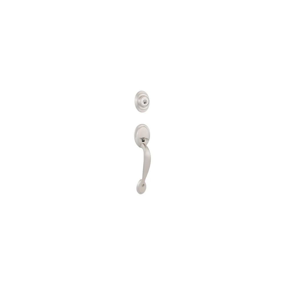 Kwikset Satin Nickel Dakota Single Cylinder Handleset with Polo Knob - Ascmtools