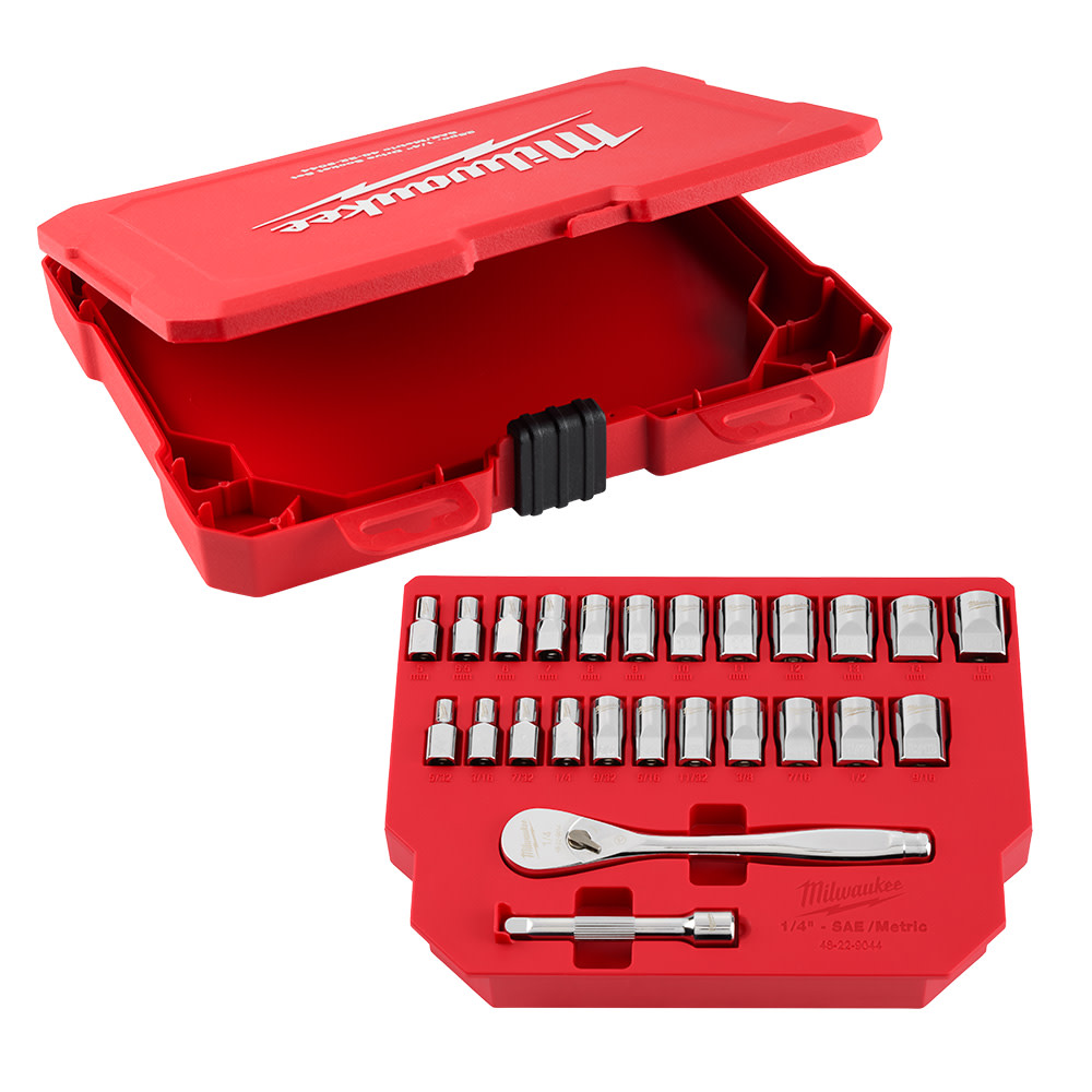 Milwaukee 25pc Ratchet and Socket Tool Set - Ascmtools