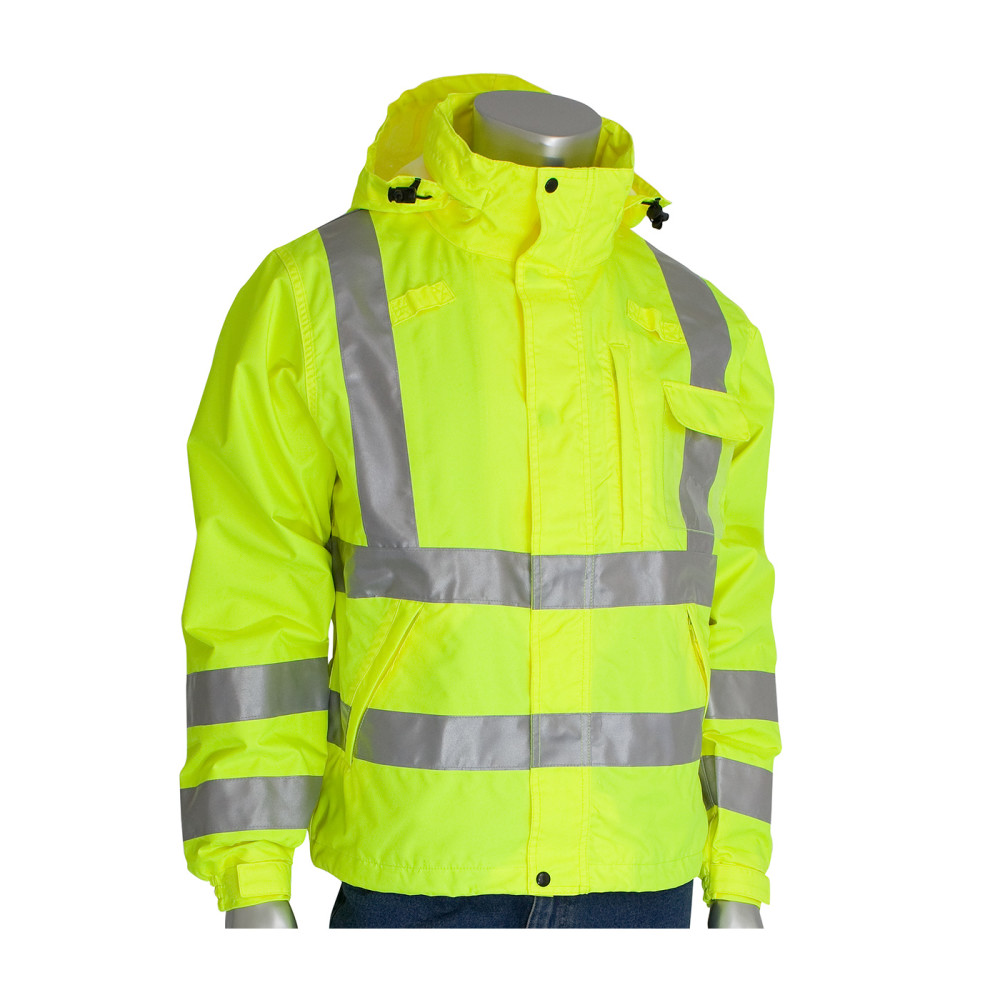 Protective Industrial Products Falcon VizPLUS ANSI Breathable Jacket Hi Vis Yellow Large - Ascmtools