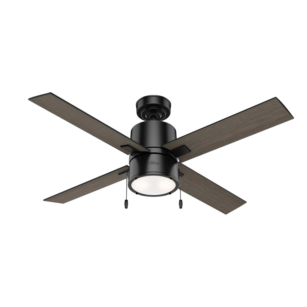 Hunter Fan Beck Ceiling Fan 52″ Matte Black/Greyed Walnut - Ascmtools