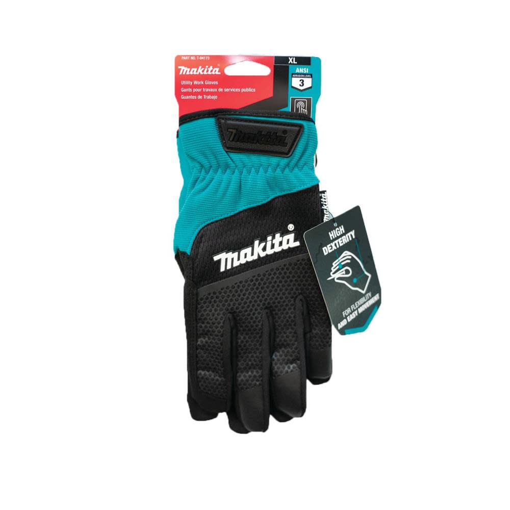 Makita Utility Work Gloves Open Cuff Flexible Protection XL - Ascmtools