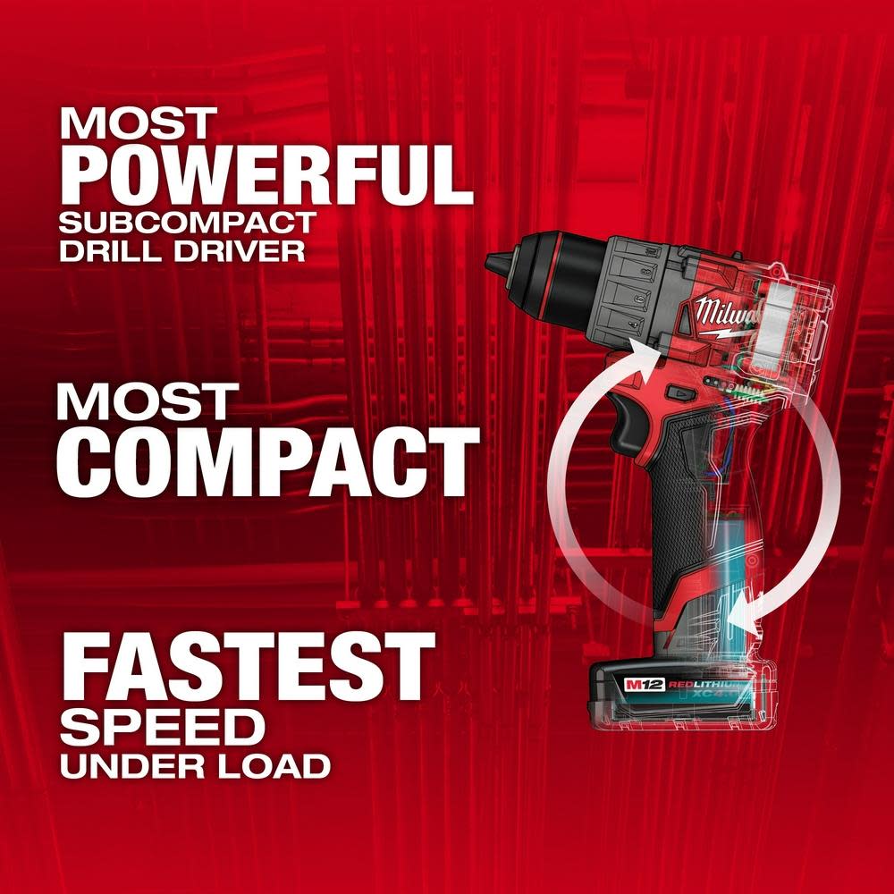 Milwaukee M12 FUEL 1/2″ Drill/Driver Kit - Ascmtools