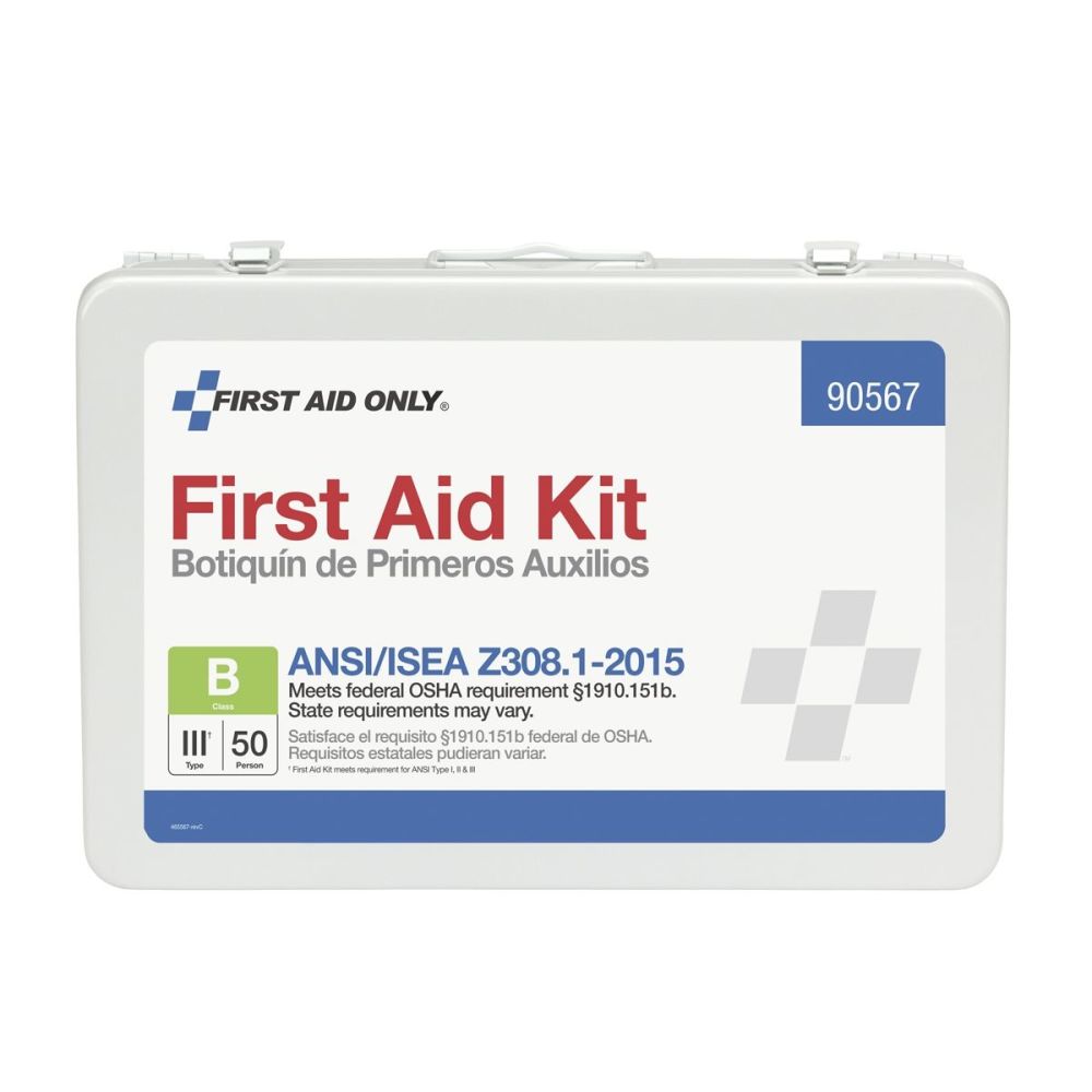 First Aid Only First Aid Kit 50 Person Bulk Metal Case ANSI A - Ascmtools