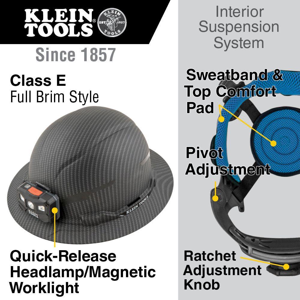 Klein Tools Hard Hat Class E with Lamp - Ascmtools