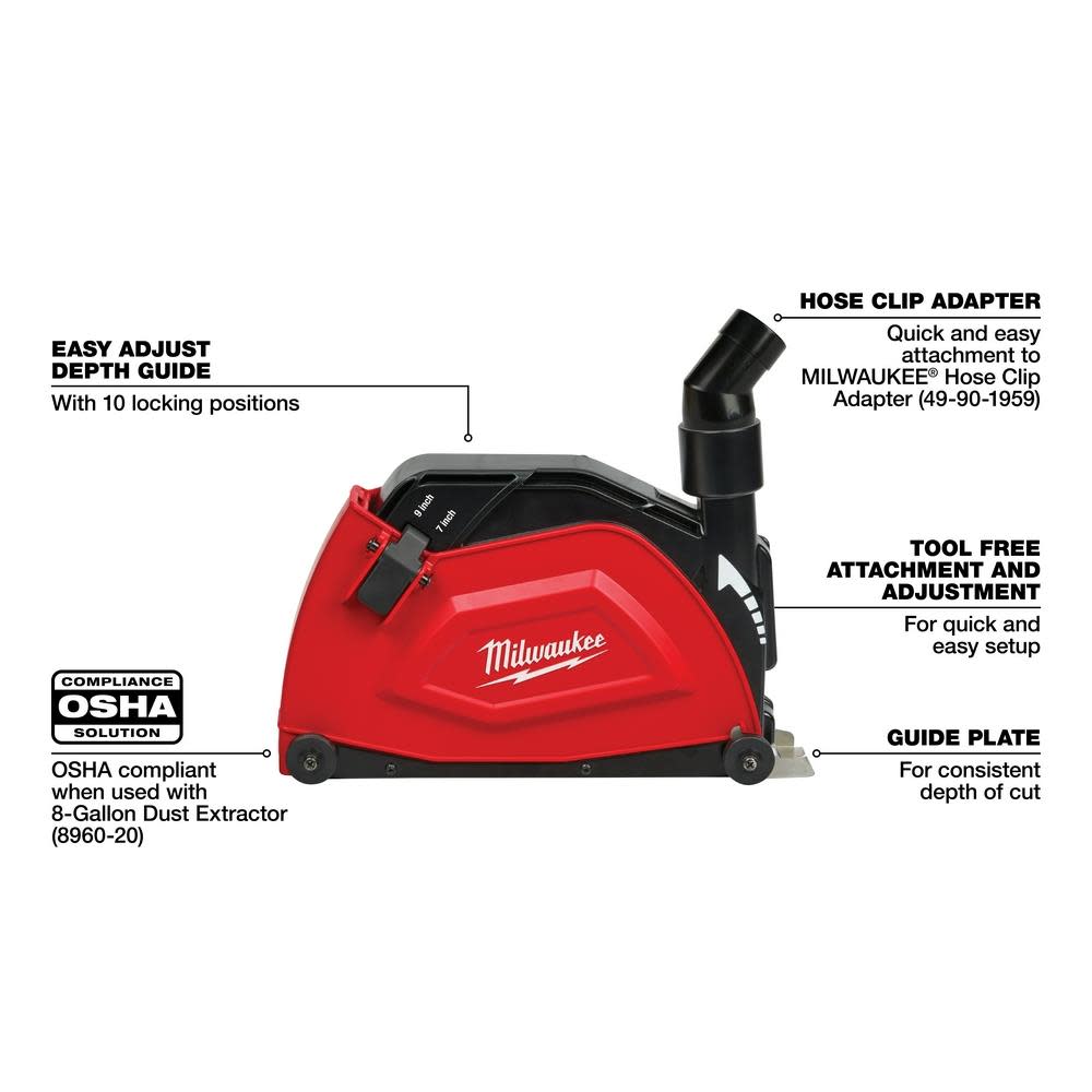 Milwaukee 7 in./ 9 in. Large Angle Grinder Cutting Shroud - Ascmtools