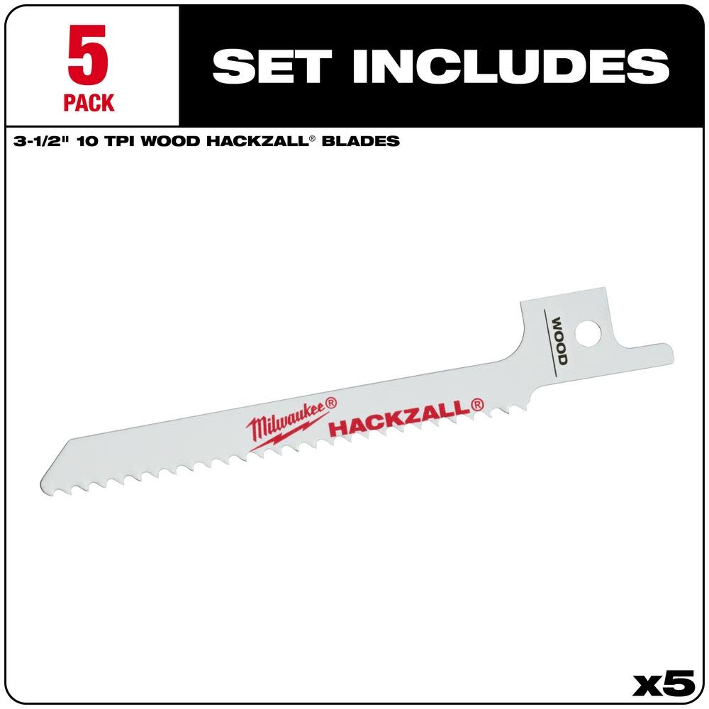 Milwaukee M12 HACKZALL Bi-Metal Blade – Wood Scroll 5PK - Ascmtools