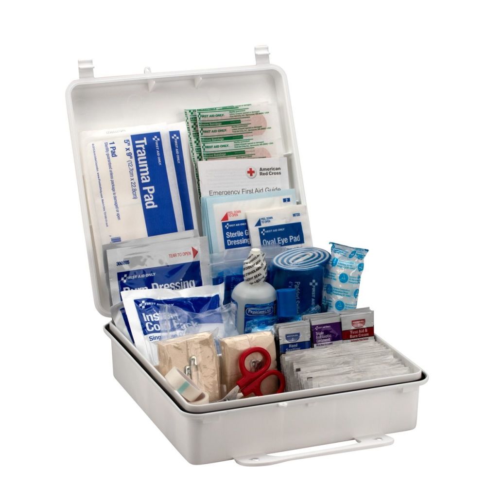 First Aid Only First Aid Kit 50 Person Bulk Plastic Case ANSI B - Ascmtools
