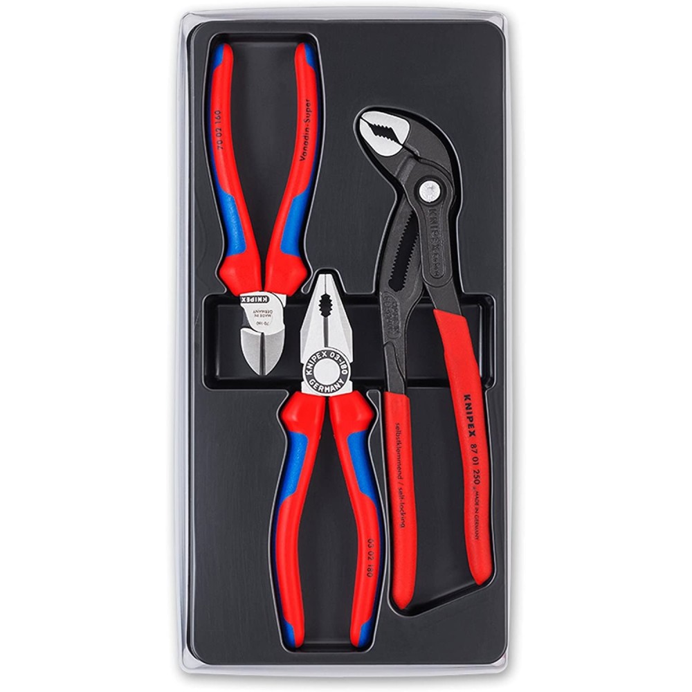 Knipex Bestseller Pliers Set in Plastic Deep Drawn Tray 3pc - Ascmtools