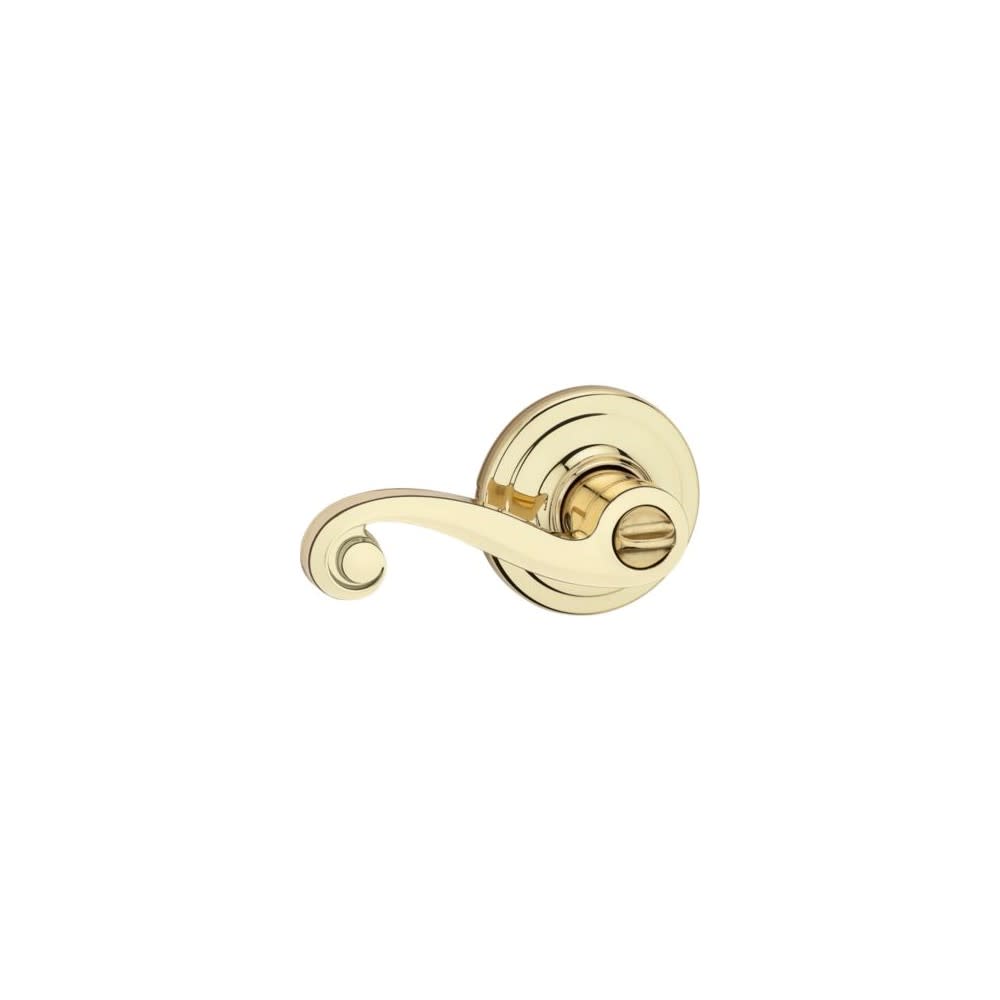Kwikset Polished Brass Bed/Bath Lido Privacy Door Lever - Ascmtools