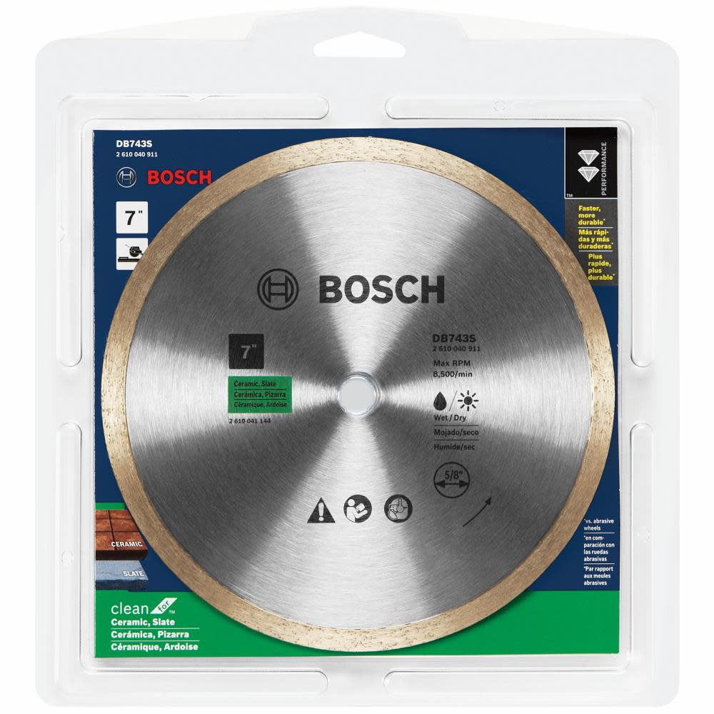 Bosch 7″ Standard Continuous Rim Diamond Blade for Clean Cuts - Ascmtools