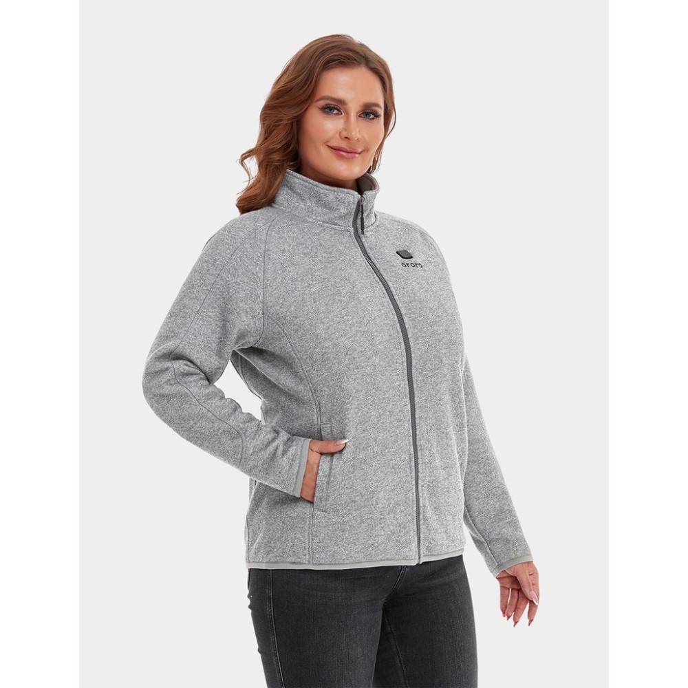 ORORO Womens Flecking Gray Heated Fleece Jacket Kit 2X - Ascmtools