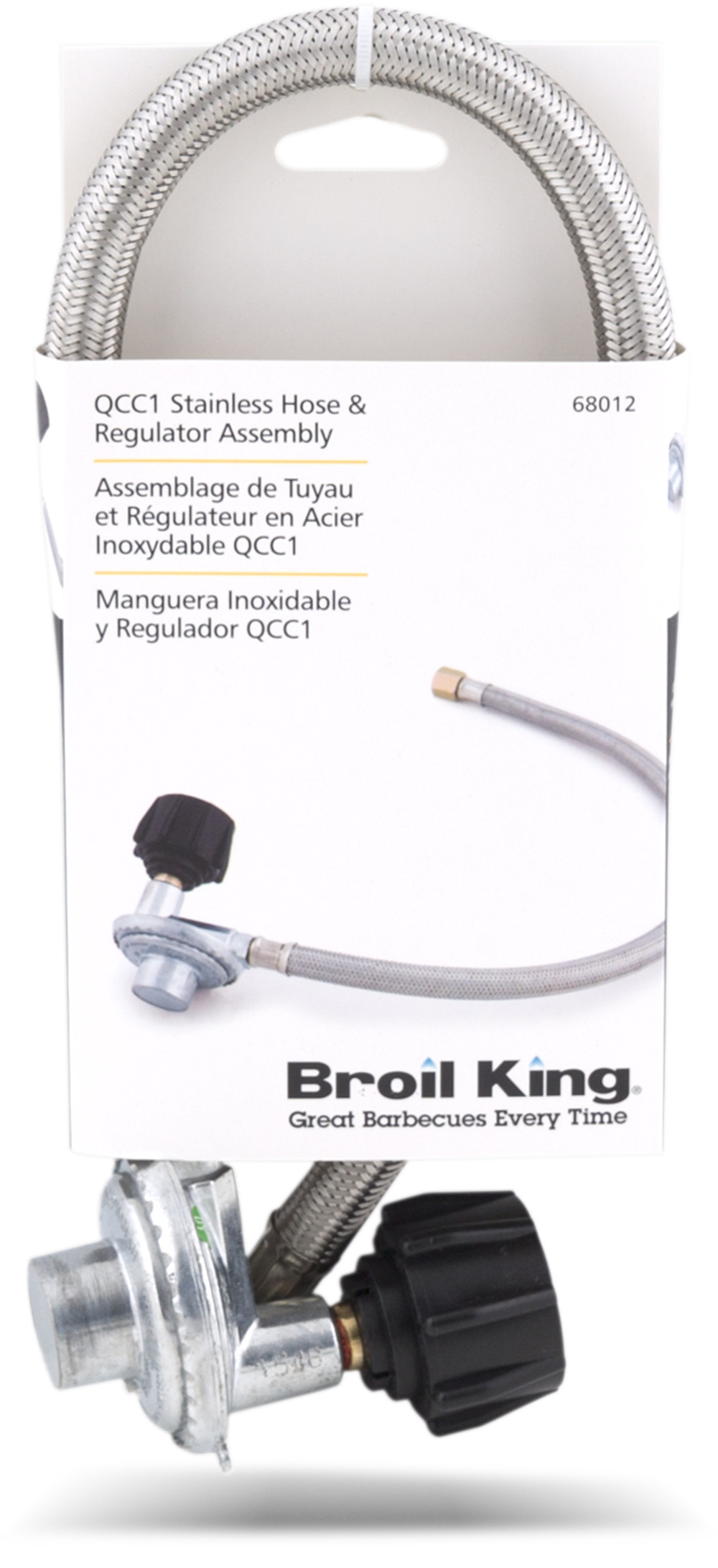 Broil King Braided Stainless Steel QCC1 Hose with Regulator - Ascmtools