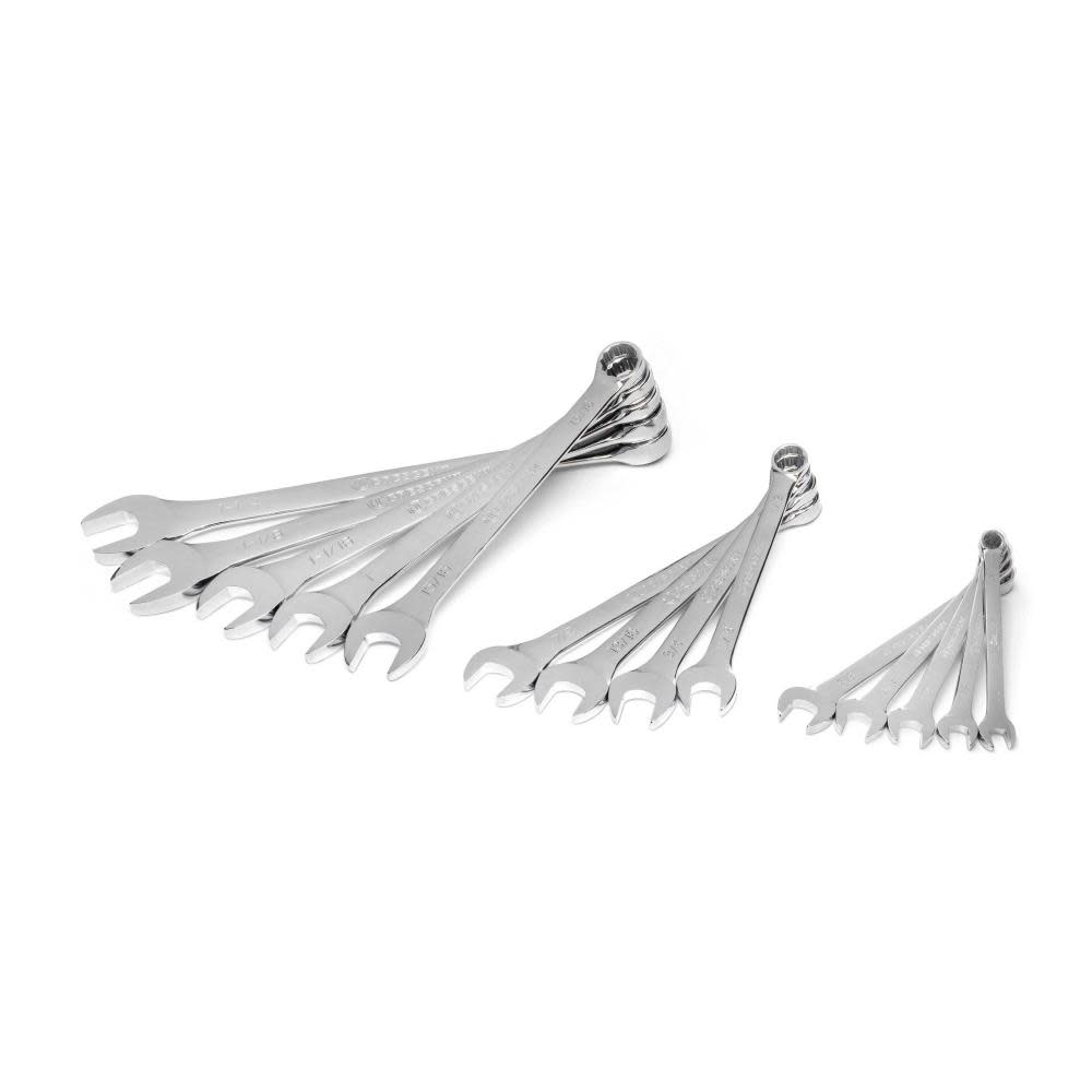 Crescent SAE Combination Wrench Set with Tool Roll 12 Point 14pc - Ascmtools