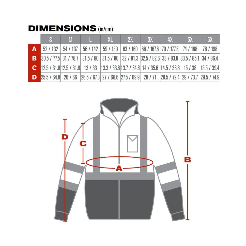 Protective Industrial Products ANSI R3 Black Bottom Bomber Jacket Hi Vis Lime Yellow Large - Ascmtools