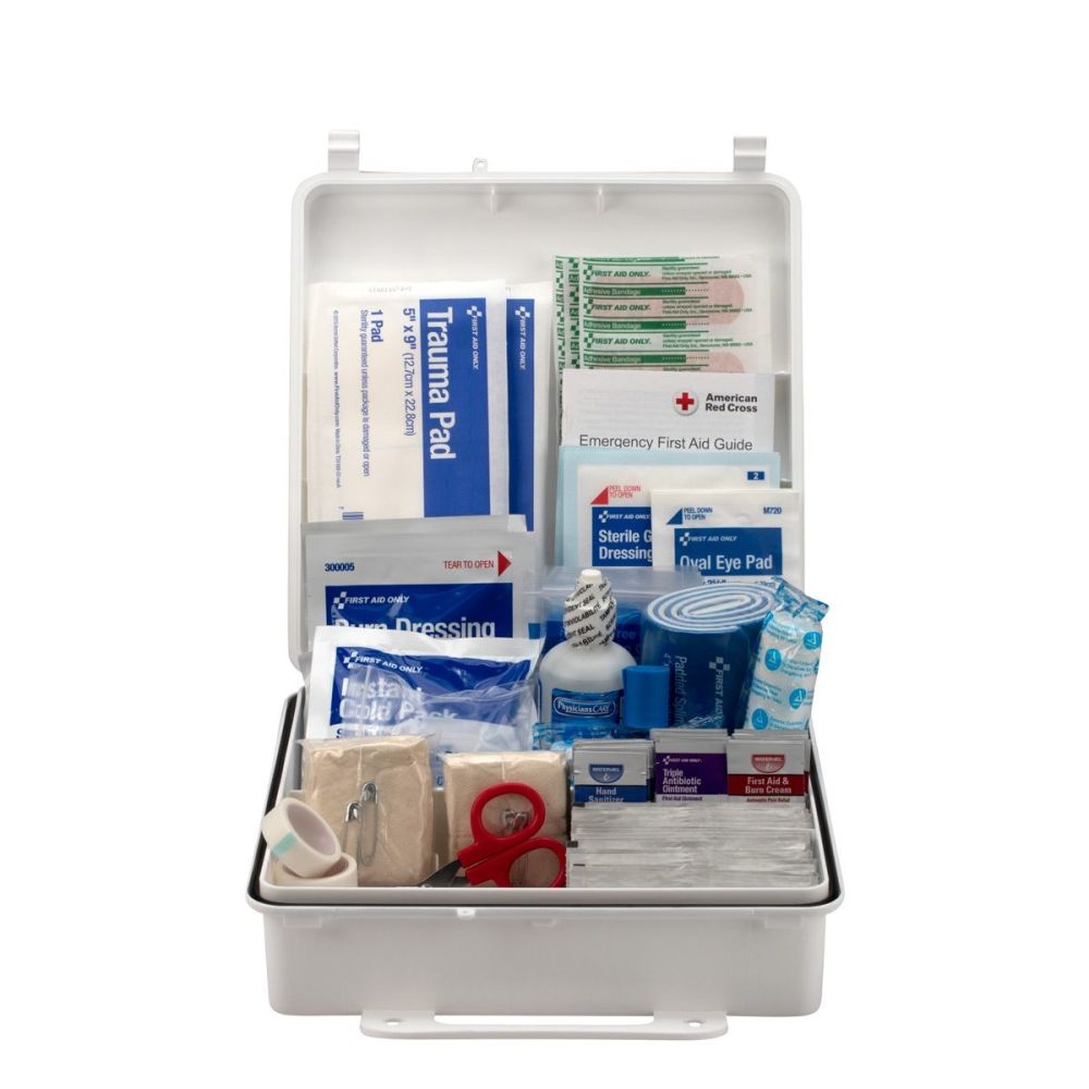 First Aid Only First Aid Kit 50 Person Bulk Plastic Case ANSI B - Ascmtools