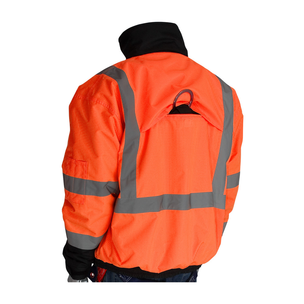 Protective Industrial Products ANSI R3 Premium Plus Bomber Jacket Hi Vis Orange Large - Ascmtools
