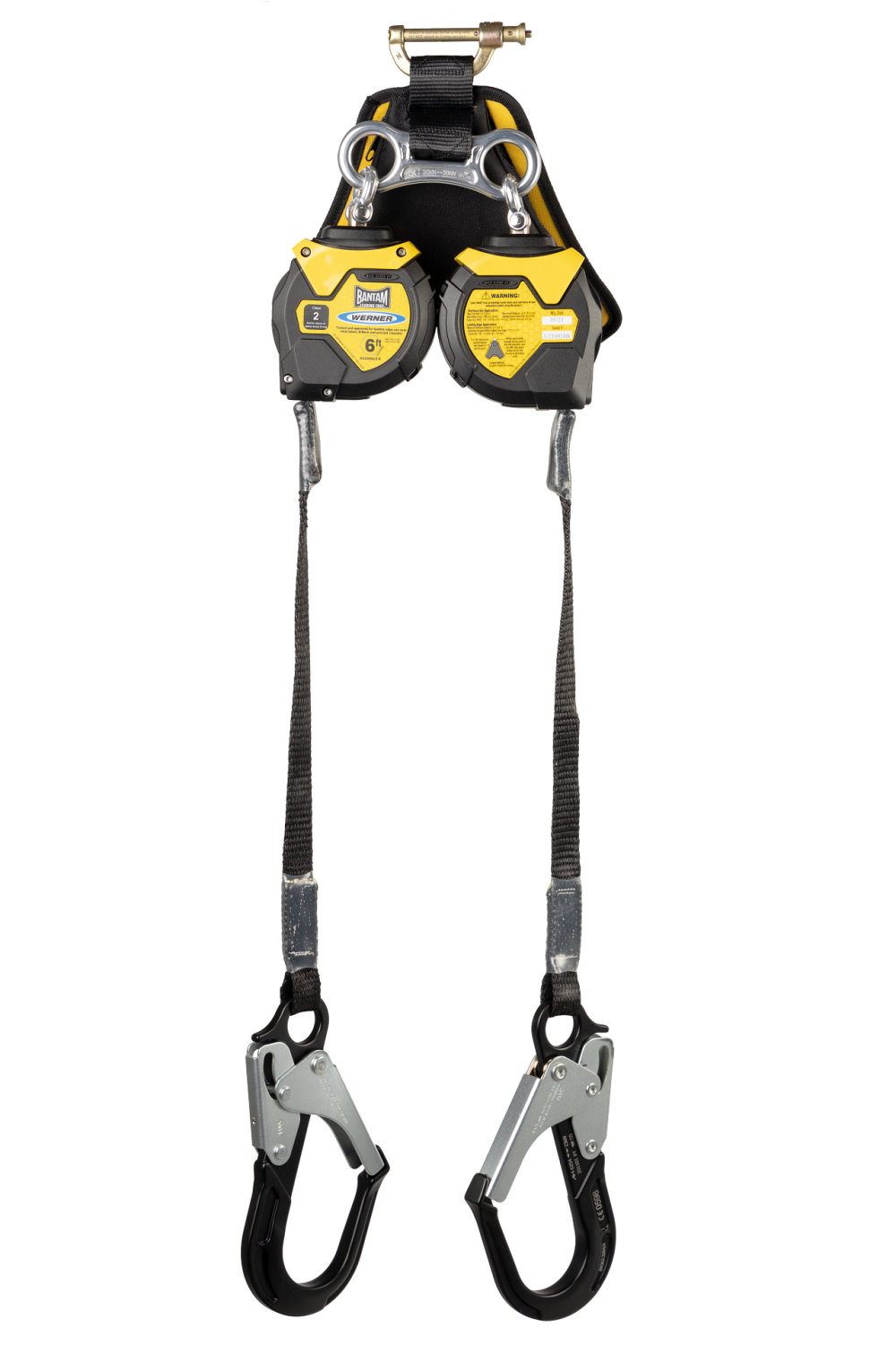 Werner Bantam 6′ Twin Leg Leading Edge Self Retracting Lifeline with LE Al Rebar Hook - Ascmtools